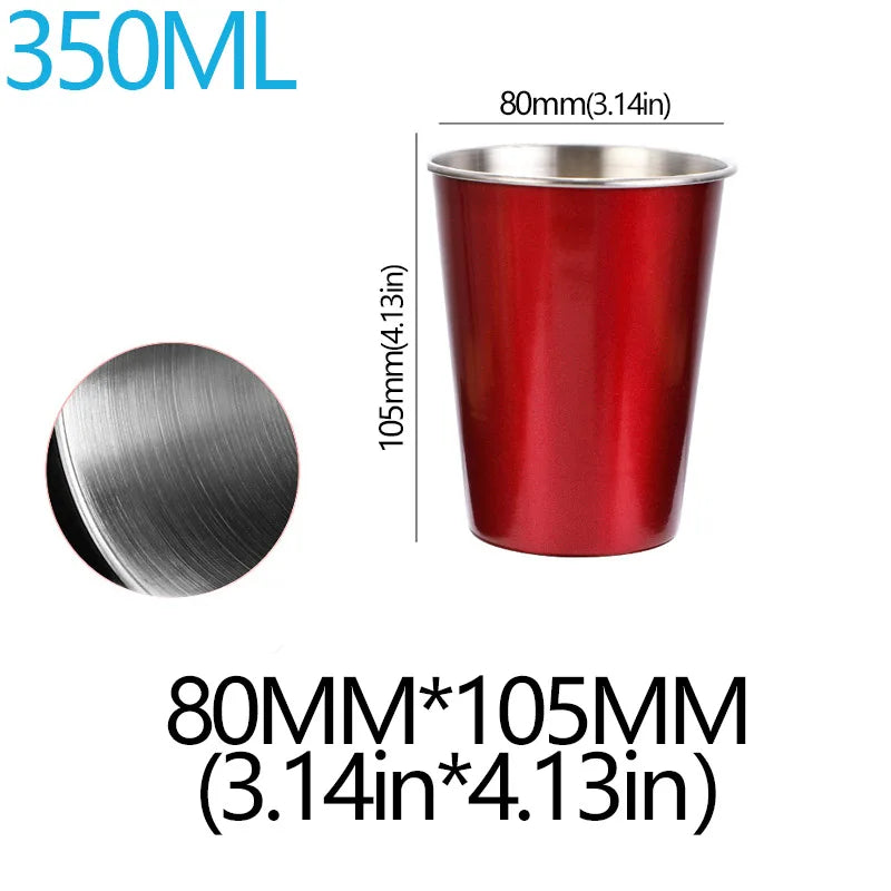 350/500ml Tazze in acciaio inossidabile Ufficio domestico Bar Cucina Bevande Bicchiere da caffè Tè Bere Boccale di birra Tazza da viaggio in metallo