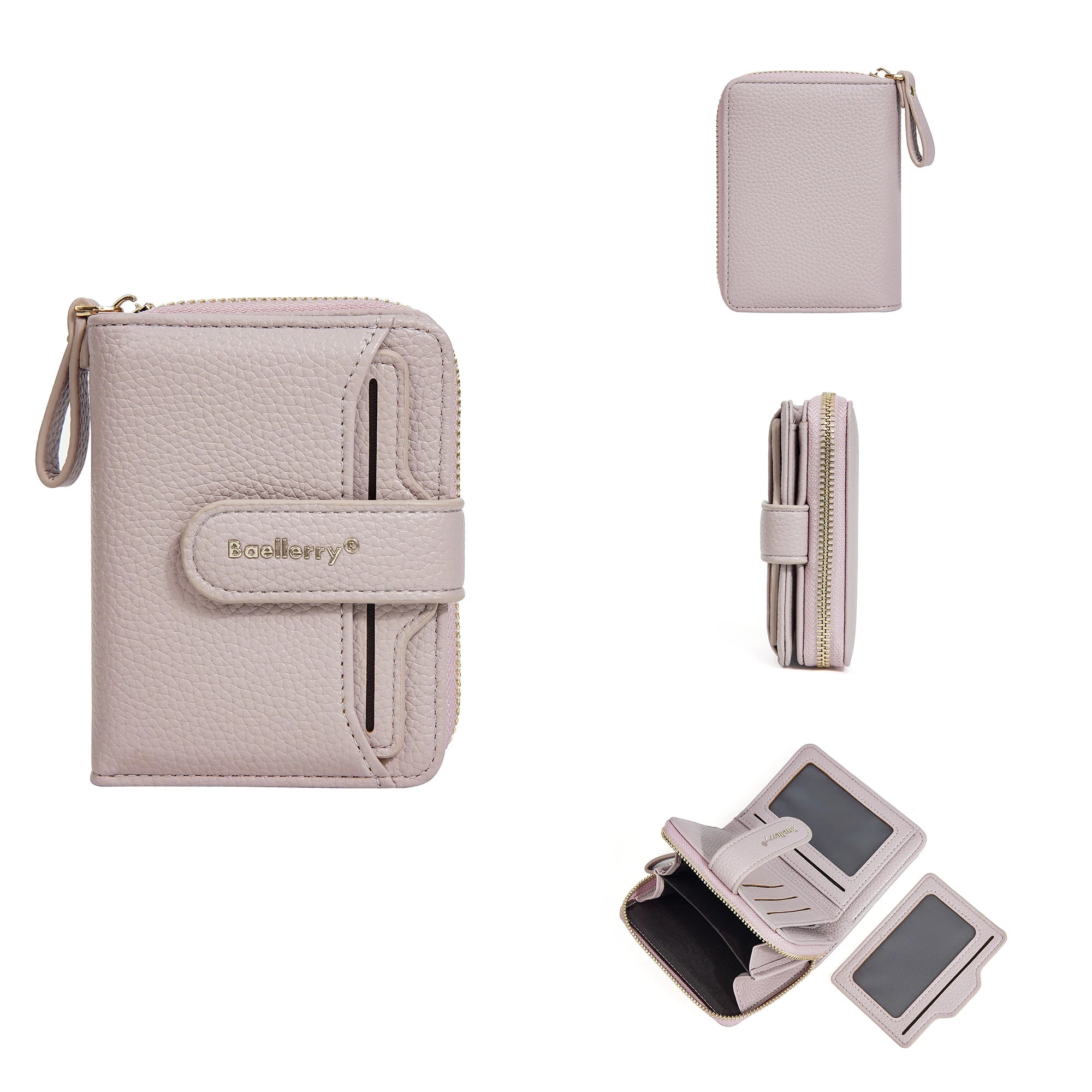 Portafoglio da Donna Baellerry Elegante con Chiusura a Zip, Multifunzionale con Protezione RFID, 6 Scomparti per Carte e Tasca per Monete, Regalo Minimalista