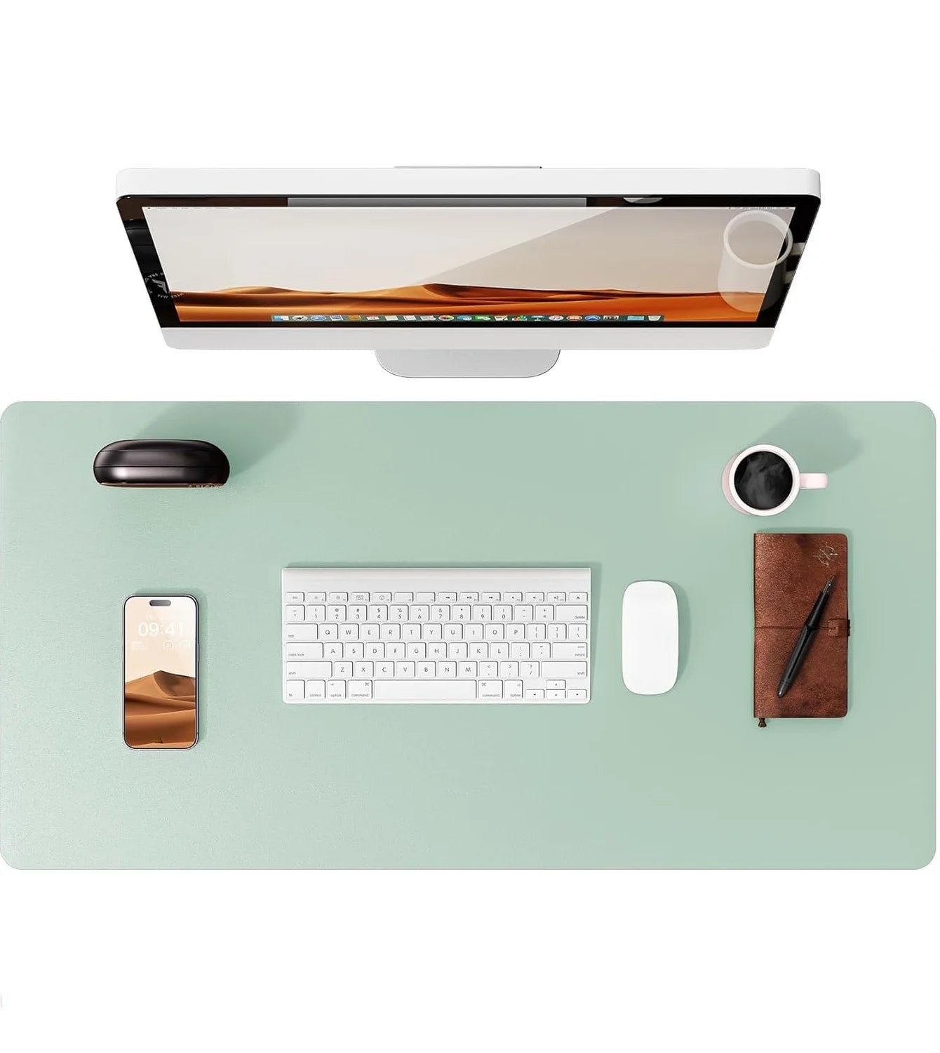 Tappetino Per Mouse Grande In Pelle PU Antiscivolo Per Scrivania E Laptop