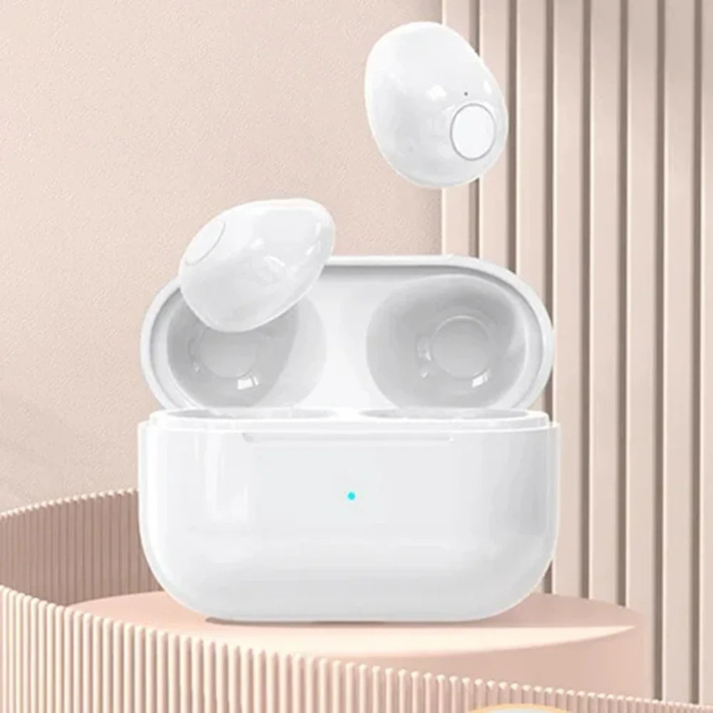 Mini cuffie per il sonno invisibili Auricolari wireless Bluetooth TWS con microfono Auricolari in-ear con cancellazione del rumore Cuffie sportive