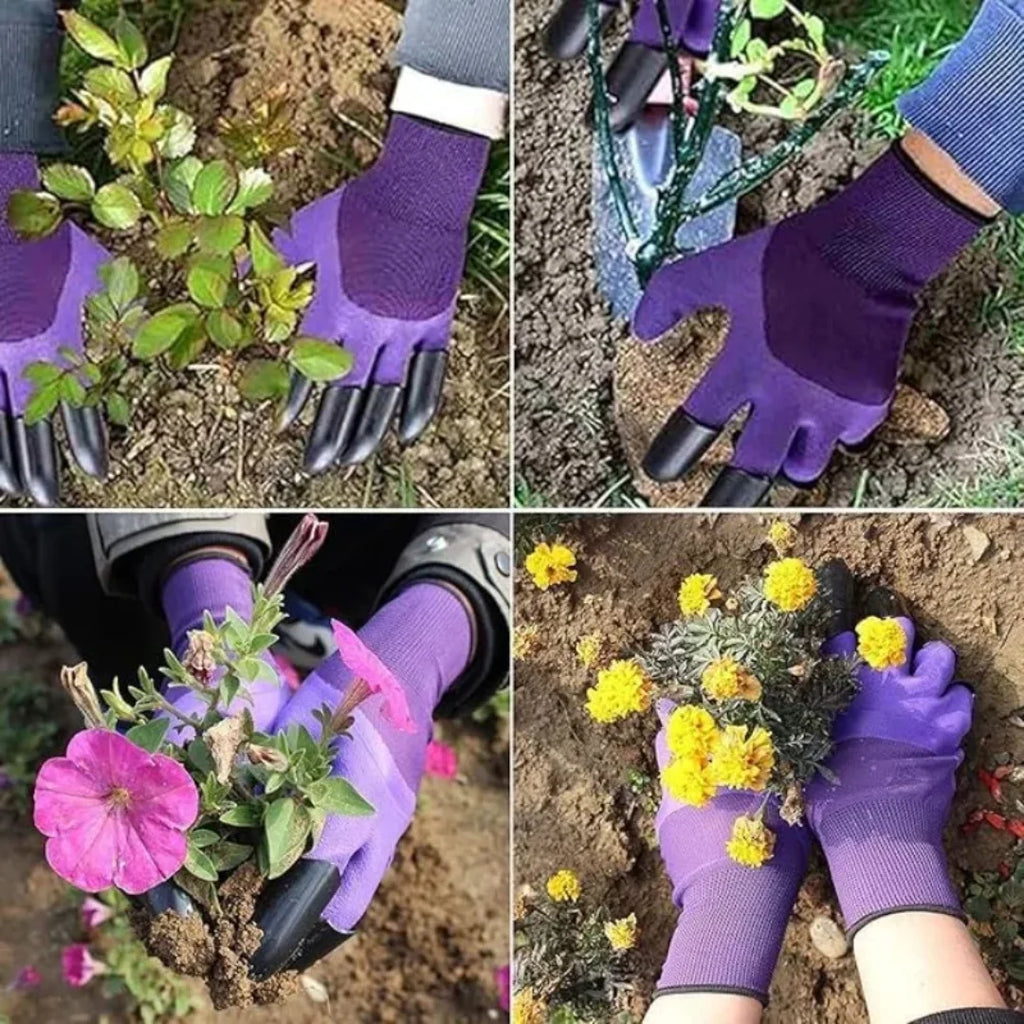 Guanti da Giardinaggio per Donne e Uomini, Guanti con Artigli per Lavori in Giardino, Facili per Piantare e Scavare, Protezione per le Mani e Facili da Usare