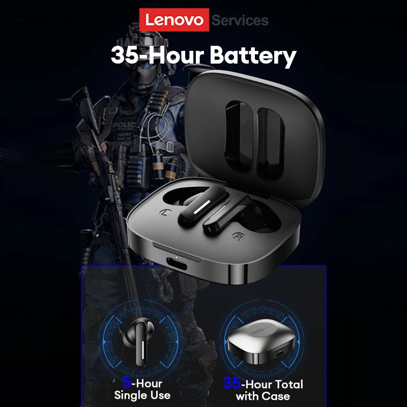 Nuovo Lenovo LE209 Aggiornamento Wireless Bluetooth 6.0 Auricolare con cancellazione del rumore Cuffie sportive 30H Batteria a lunga durata Cuffie con microfono