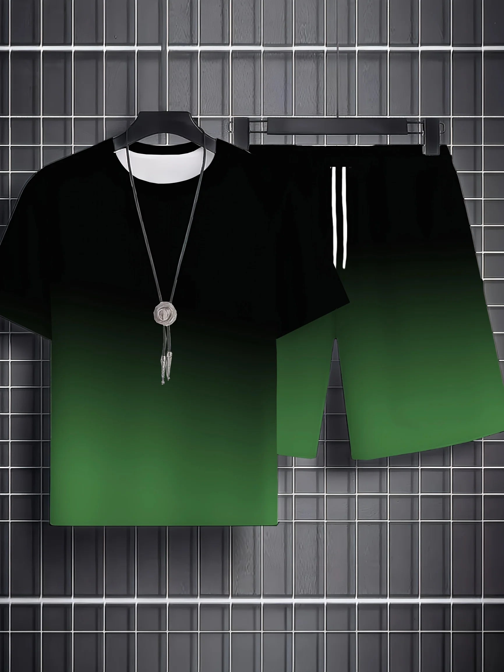 Completo Sportivo da Uomo Due Pezzi: T-Shirt Girocollo a Maniche Corte e Pantaloncini - Abbigliamento da Corsa Uomo Taglie Forti - T-Shirt Estiva da Uomo