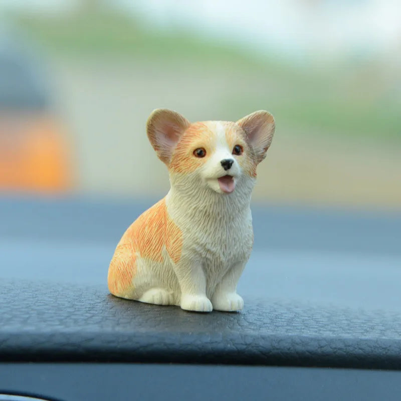 Mini Corgi Car Decoration Resin Crafts Dog Desk Decoration Decoration Simulation Cake Baking Decoration Kawaii Accessories
