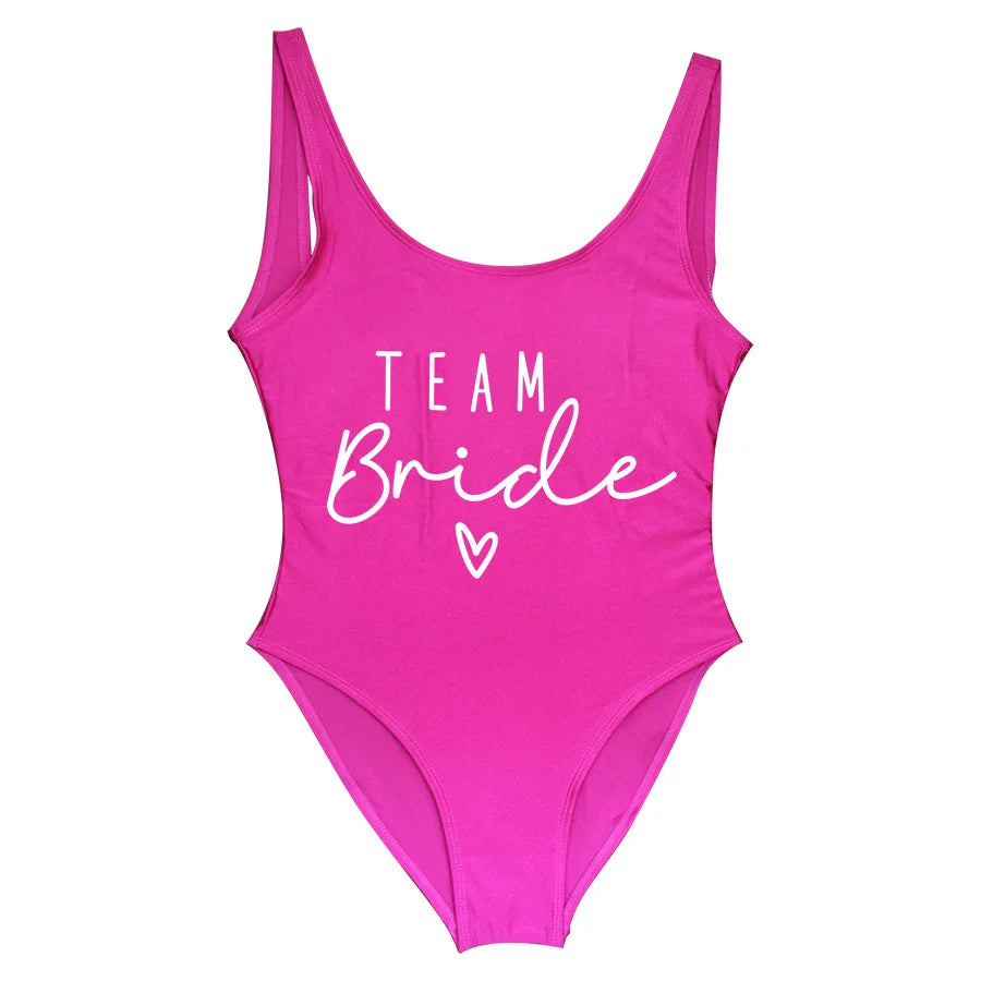Costume da Bagno Intero Bianco S-3XL per Addio al Nubilato, Costume da Bagno da Donna per Festa Nuziale, Abbigliamento da Spiaggia e Piscina