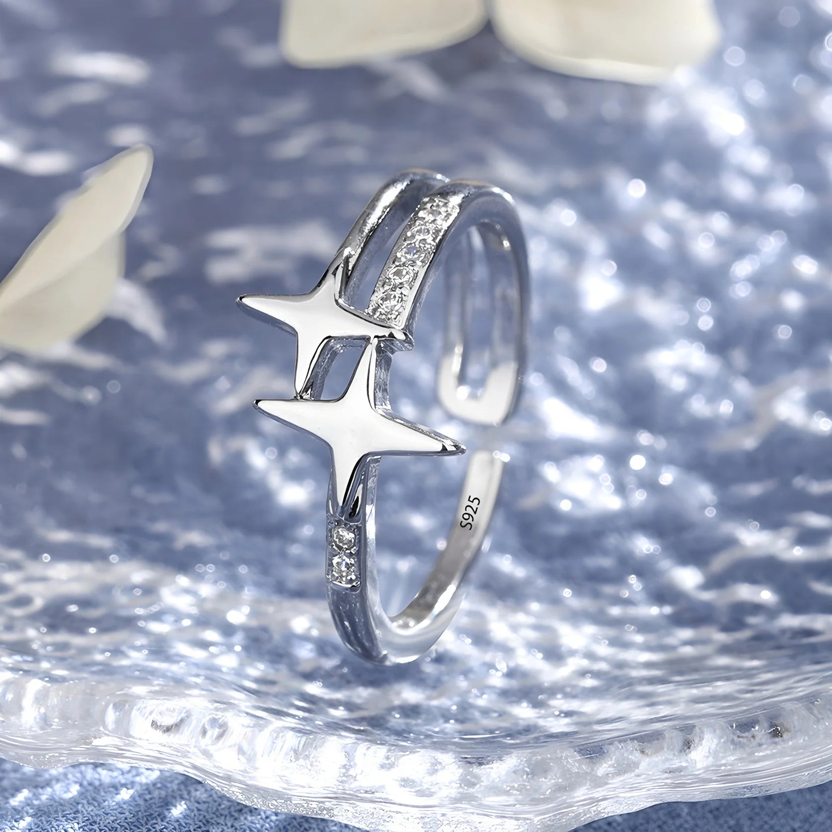 PANJBJ 925 anelli in pietra nera geometrica in argento sterling per le donne ragazza coreana semplice regolabile coppia gioielli Dropshipping