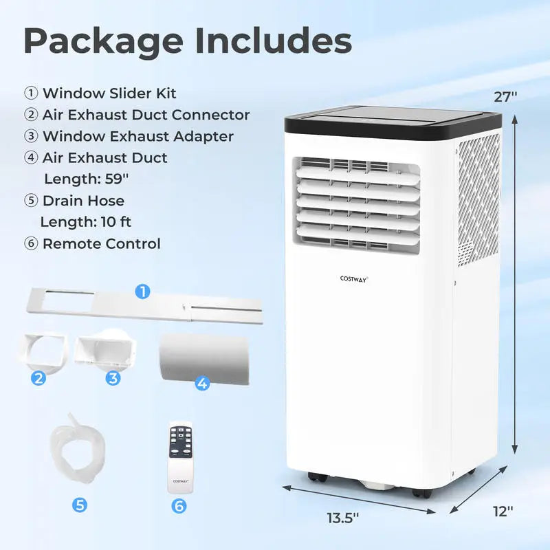 Condizionatore d'Aria Portatile 8000 BTU, Unità AC da Pavimento 3 in 1