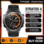 2025 Nuovo originale Stratos 4 GPS Smartwatch 1.43 "AMOLED HD Schermo Bussola Altimetro barometrico Torcia Chiamate vocali SmartWatch