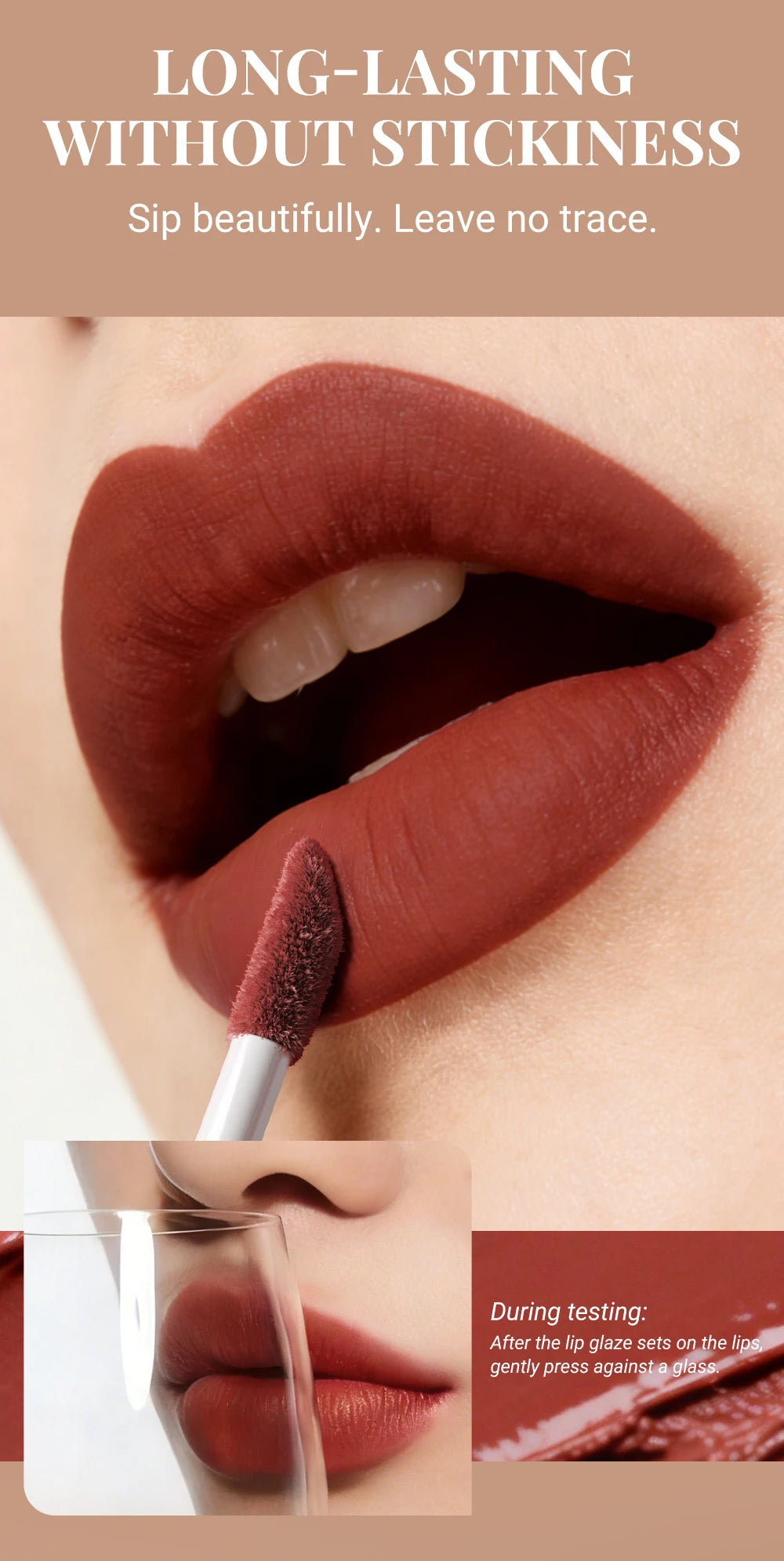 Velvet matte lip gloss matte velvet smooth easy dimensional plumping lipstick -to-apply square tube lip gloss waterproof three