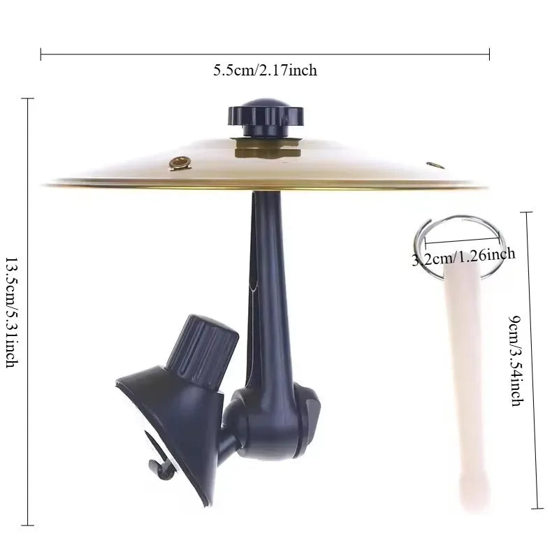 Mini tamburo musicale con presa d'aria a clip, piattino in lega Prese d'aria per auto Bacchetta Accessori decorativi Facile da installare Stile morsetto