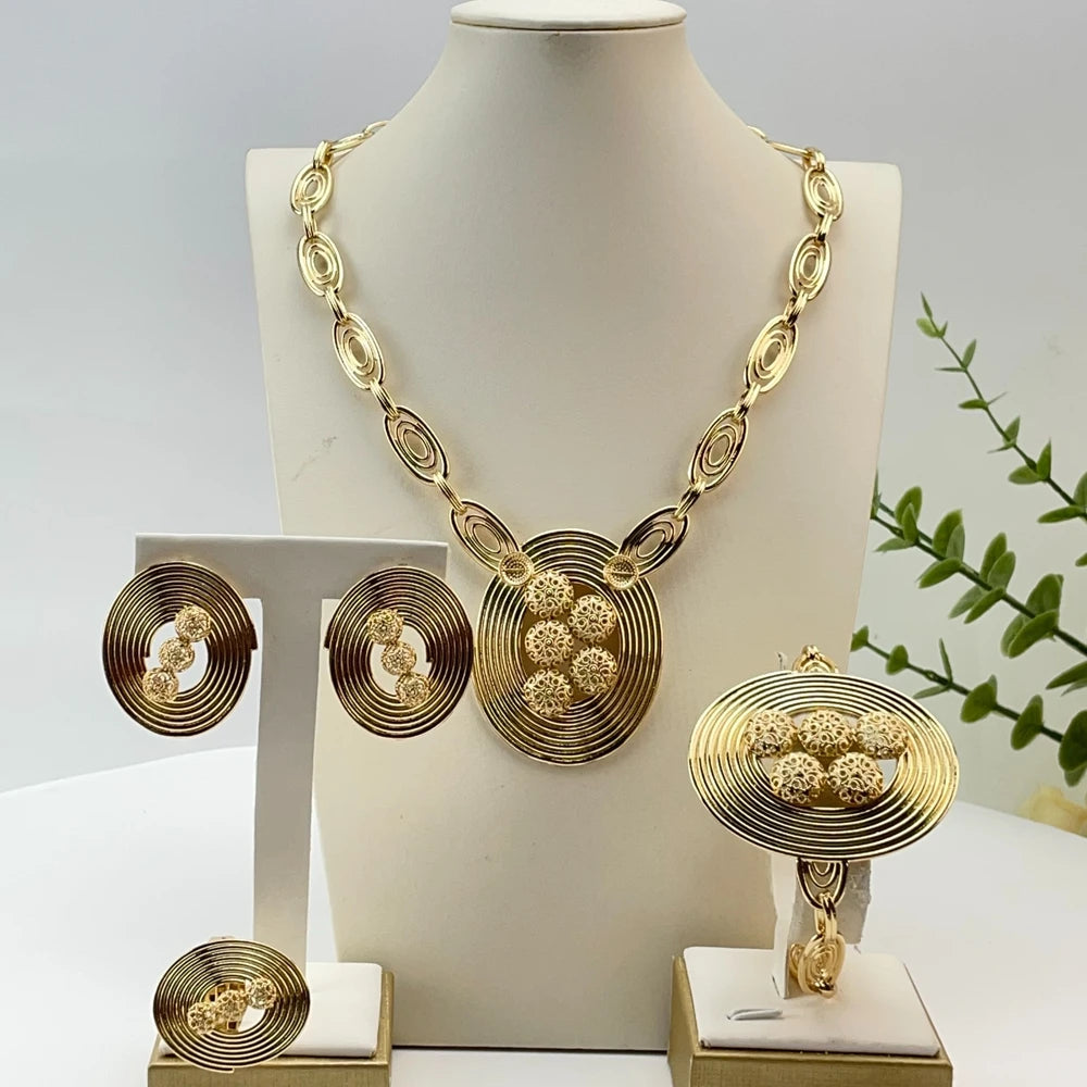 Fashion Jewelry Sets for Women African Nigerian Bridal Wedding Costume Jewelry Party Necklace Gift FHK29258