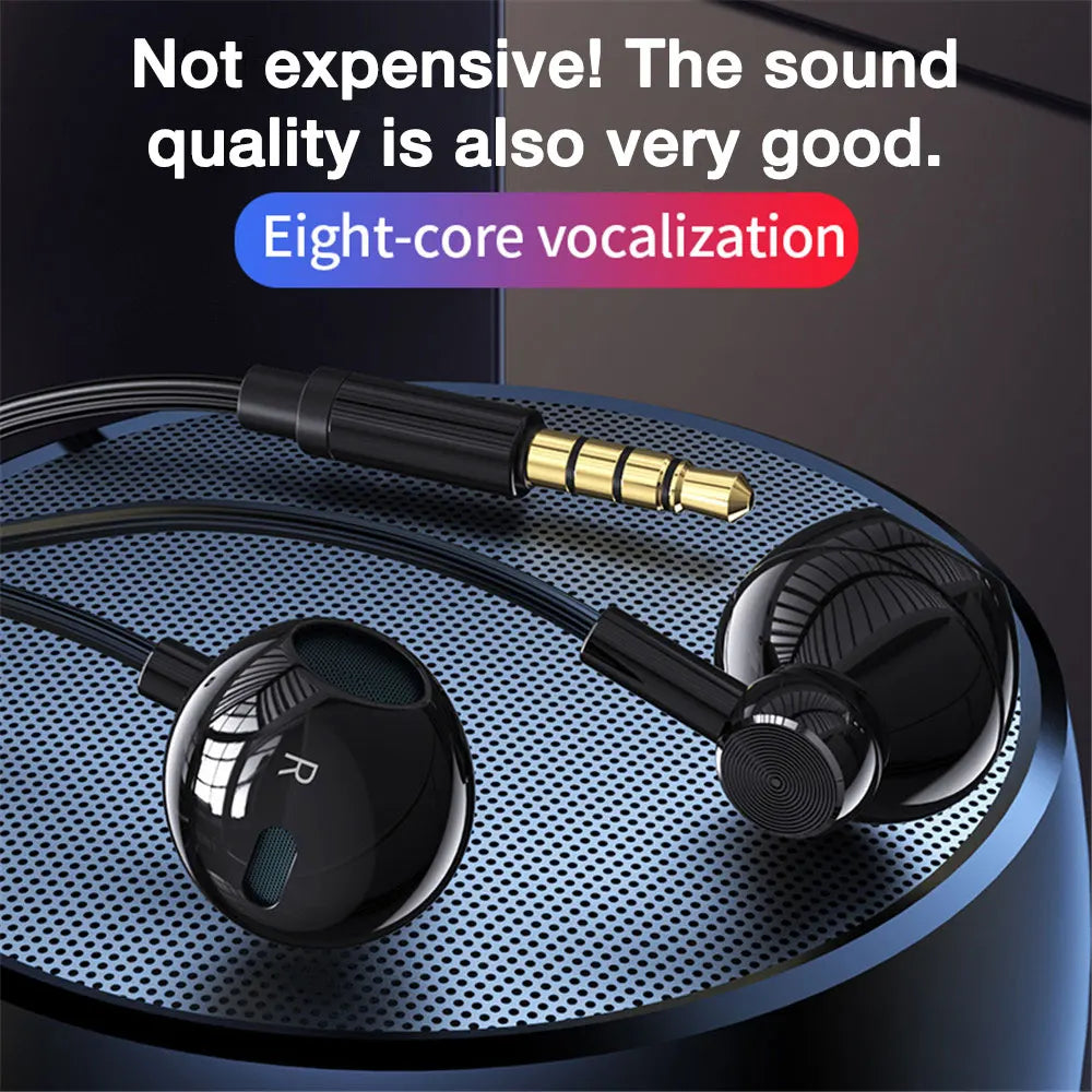 Cuffie cablate EARDECO con microfono auricolari originali HiFi Bass Stereo Music Sport cancellazione del rumore per telefono tipo C 3.5MM
