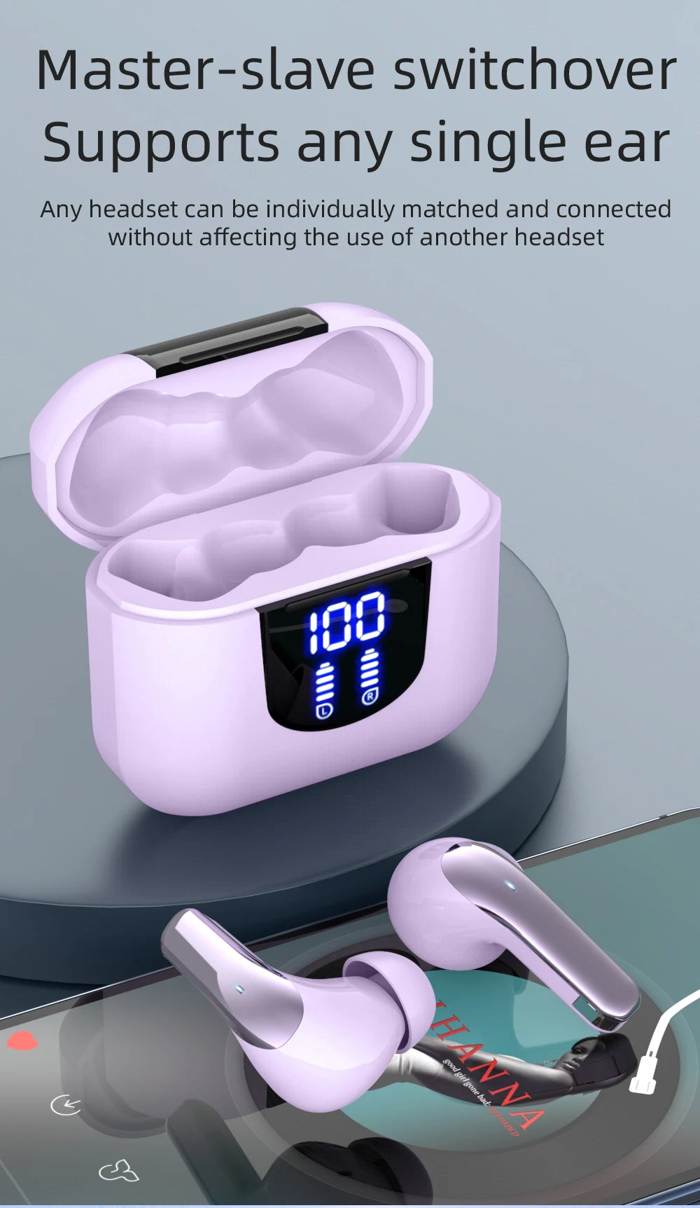 Traduzione istantanea in 144 lingue 2025 nuovi auricolari Bluetooth transfrontalieri con vero display digitale wireless,