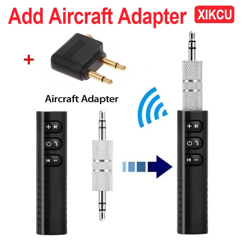 Ricevitore Bluetooth 5.0 per Auto con Jack AUX 3.5mm, Kit Audio Stereo, Trasmettitore per Altoparlanti, Adattatore Wireless con Microfono