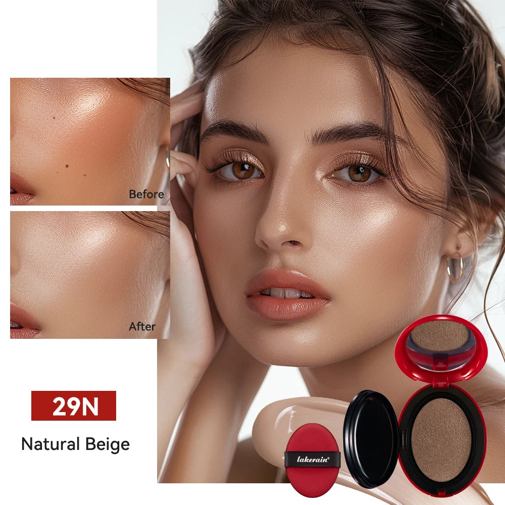 Lakerain Fondotinta per cuscino Protezione solare Impermeabile a lunga durata Illumina fondotinta Crema Base per donna Trucco Viso Cosmetici coreani