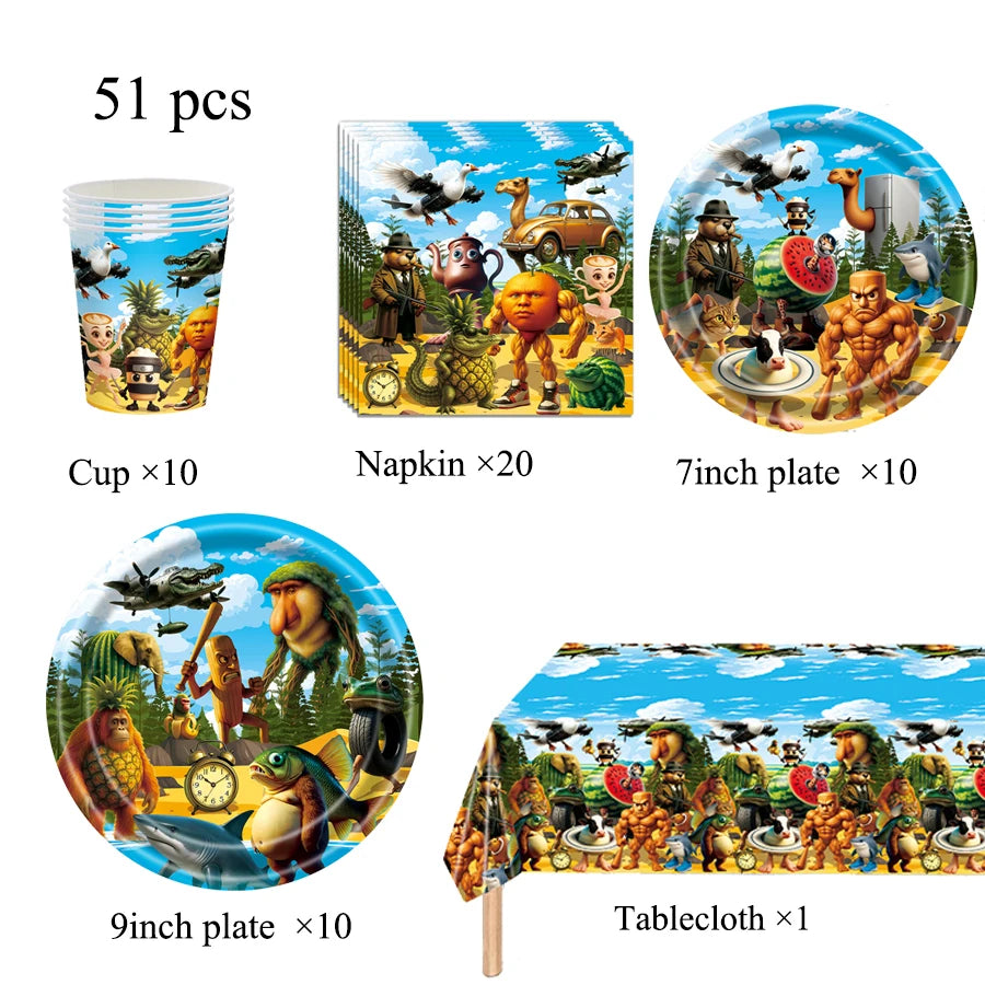 Set di stoviglie usa e getta a spirale per feste di compleanno a tema italiano: piatti, tovaglie, striscioni, bicchieri e tovaglioli di carta per bambini
