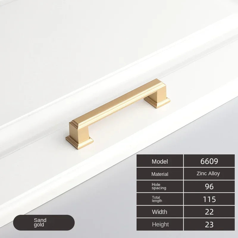 American Style Zinc Alloy Thick Solid Door Handle Drawer Pull Black Gold Wardrobe Cupboard Bedside Table Handle Cabinet Pulls