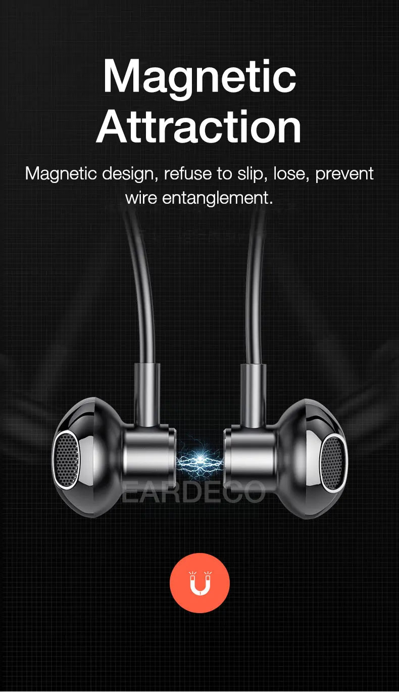 EARDECO 100 ore Endurance cuffie Wireless Bass In-ear Bluetooth cuffie auricolari musica Sport auricolare con microfono Stereo