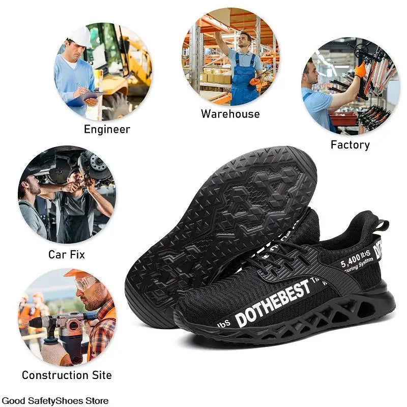 Scarpe antinfortunistiche da uomo per scarpe da ginnastica da lavoro donna uomo scarpe da lavoro con punta in acciaio scarpe protettive di sicurezza leggere anti-sfondamento anti-perforazione