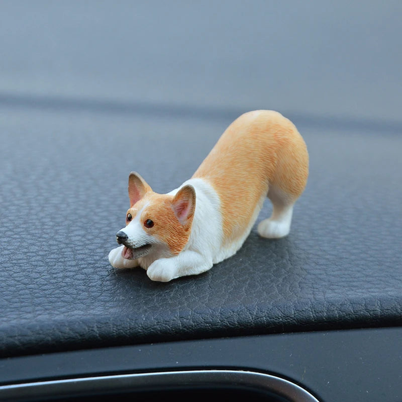 Mini Corgi Car Decoration Resin Crafts Dog Desk Decoration Decoration Simulation Cake Baking Decoration Kawaii Accessories