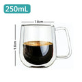 Tazza da caffè in vetro trasparente Latte Whisky Tè Birra Doppio creativo Resistente al calore Cocktail Vodka Tazza da vino Bicchiere Bicchieri Regalo