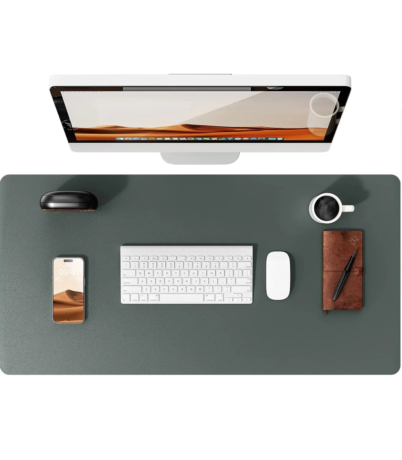 Tappetino Per Mouse Grande In Pelle PU Antiscivolo Per Scrivania E Laptop