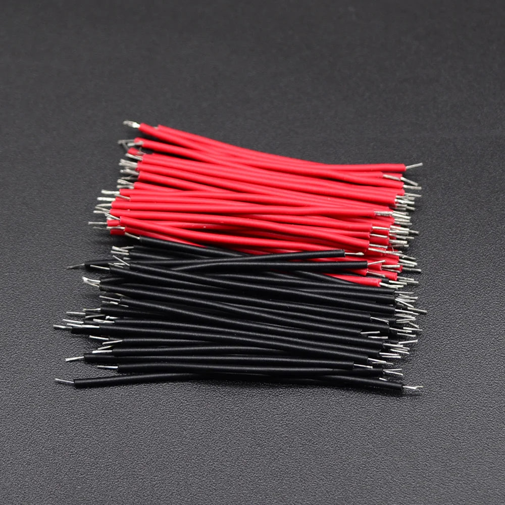 100 PZ/LOTTO Tagliere Stagnato PCB Cavo di Saldatura 24AWG 5 cm Fly Jumper Wire Cavo Fili Conduttori di Stagno 1007-24AWG Cavo del Connettore