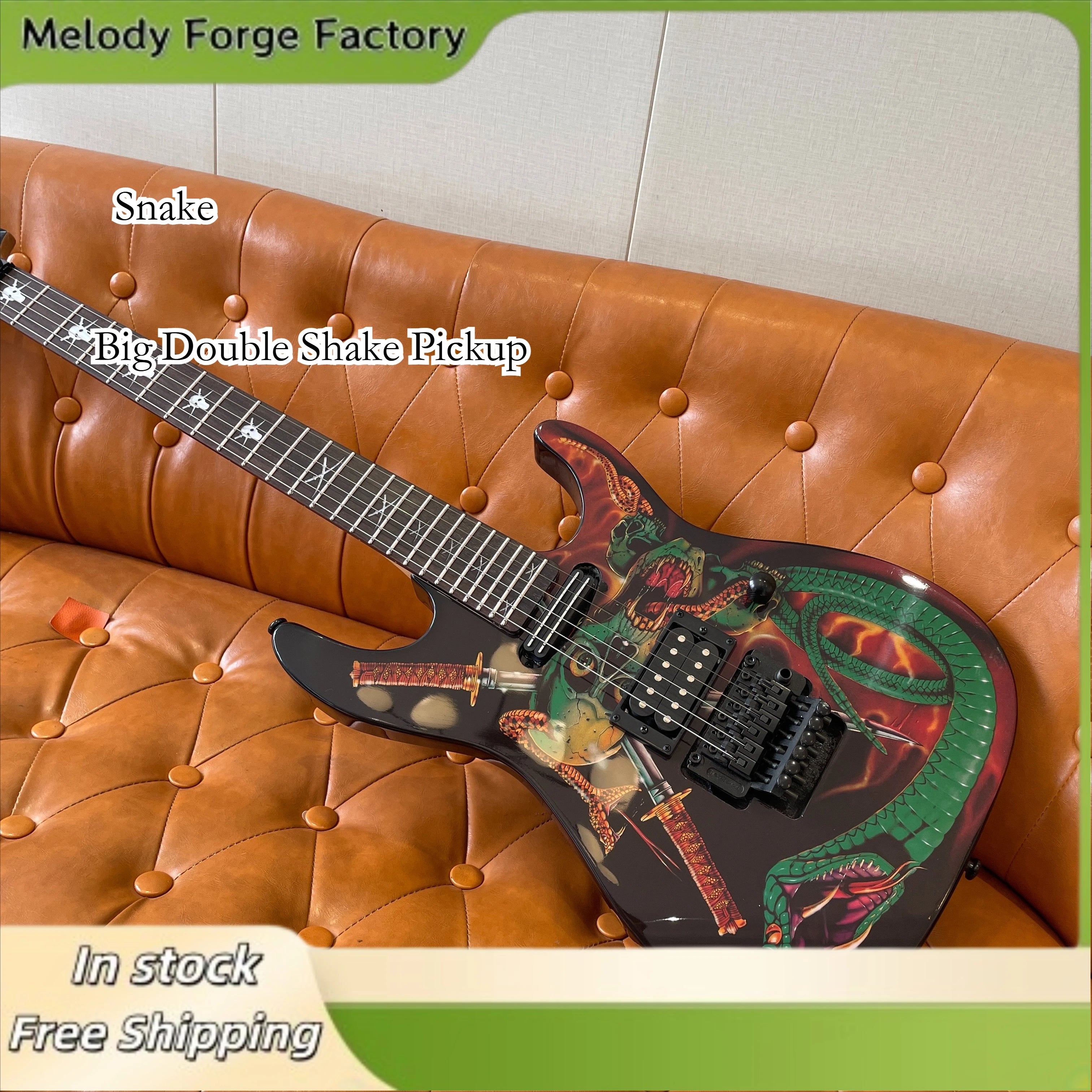 Chitarra Elettrica Green Snake ES con Doppio Pickup Shake, Nuova Offerta Speciale