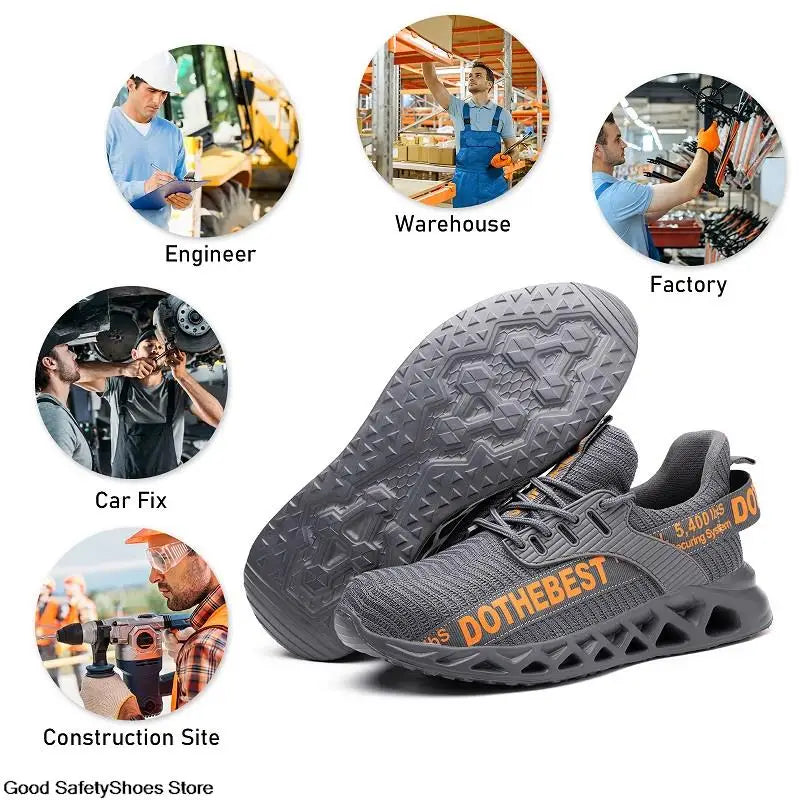 Scarpe antinfortunistiche da uomo per scarpe da ginnastica da lavoro donna uomo scarpe da lavoro con punta in acciaio scarpe protettive di sicurezza leggere anti-sfondamento anti-perforazione