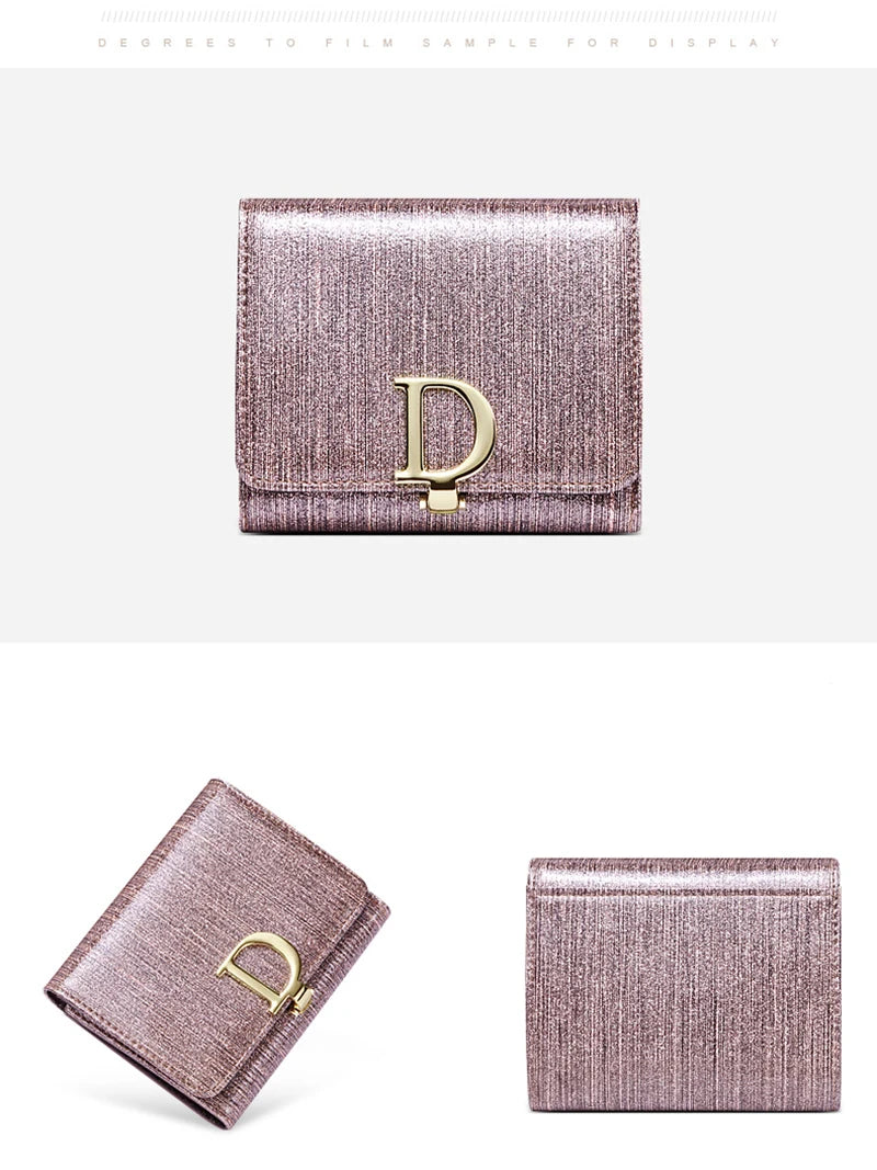 Portafoglio Corto in Pelle di Vacchetta per Donna, Elegante e Alla Moda, con Protezione Anti-RFID per Ragazze