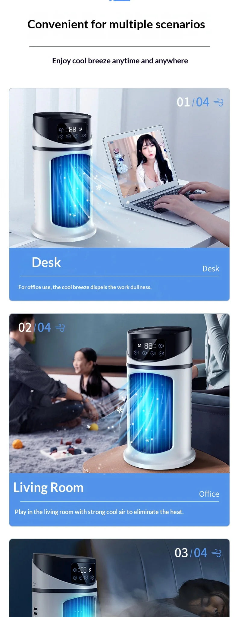 Mini condizionatore d'aria portatile, ventilatore rinfrescante ad acqua, climatizzatore per ufficio, condizionatore d'aria mobile