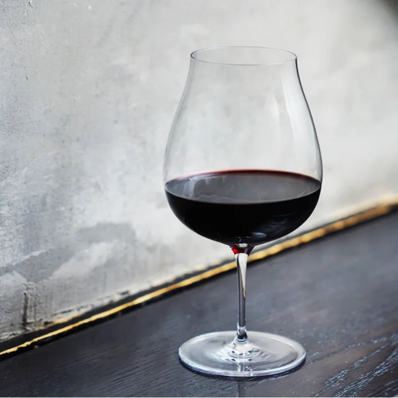 Calice in Cristallo Fatto a Mano JINYOUJIA 15oz/18oz Stile Kimura per Vino Rosso, Birra, Cocktail con Manico Corto, Estremamente Sottile e Impeccabile