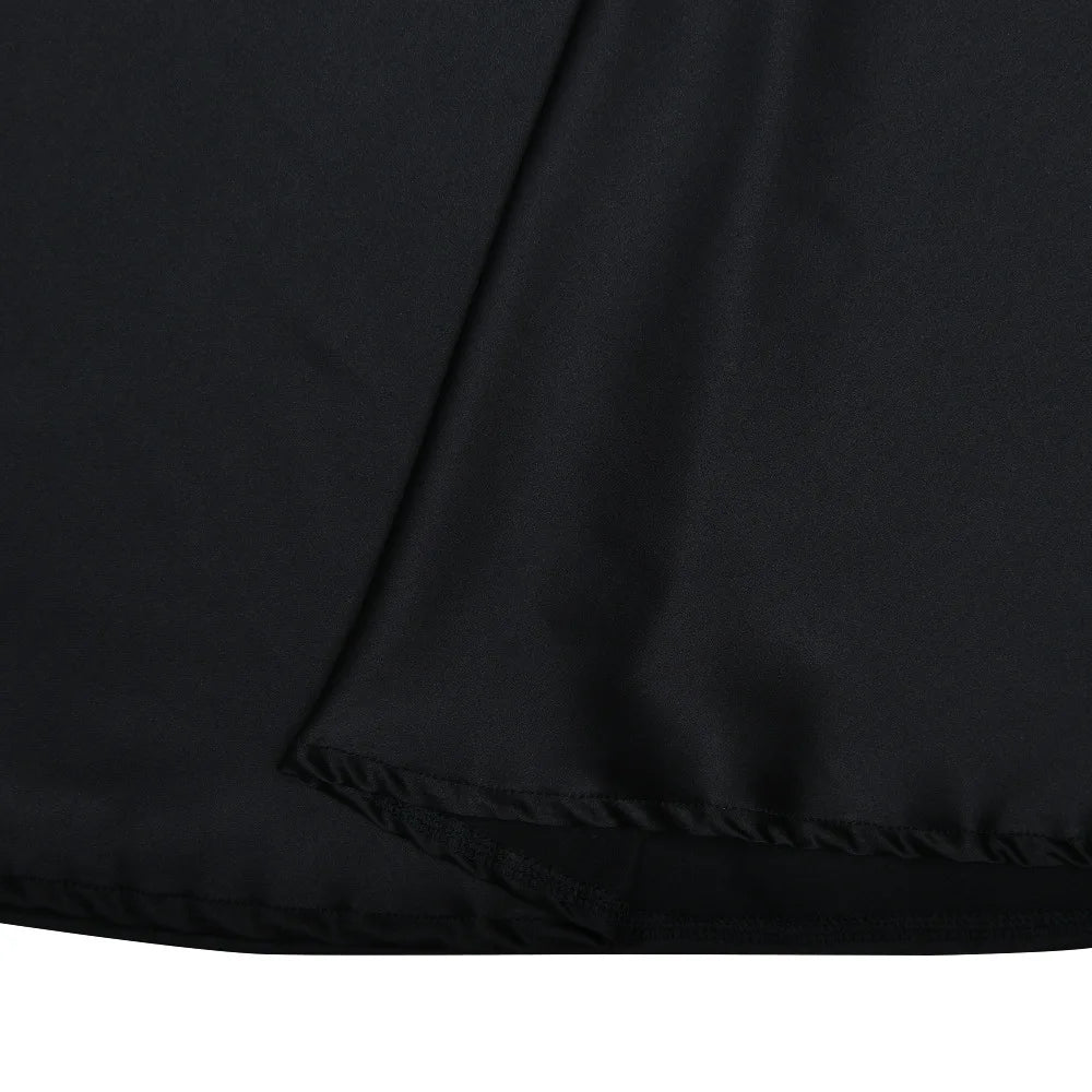 JULISSA MO Abito lungo da donna sexy scollato in raso Abito lungo nero senza maniche a vita alta Donna Autunno Skinny Elegante Party Clubwear