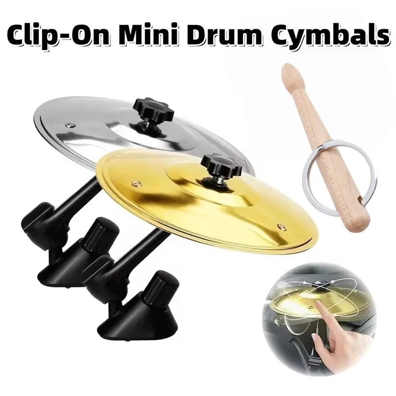 Mini tamburo musicale con presa d'aria a clip, piattino in lega Prese d'aria per auto Bacchetta Accessori decorativi Facile da installare Stile morsetto