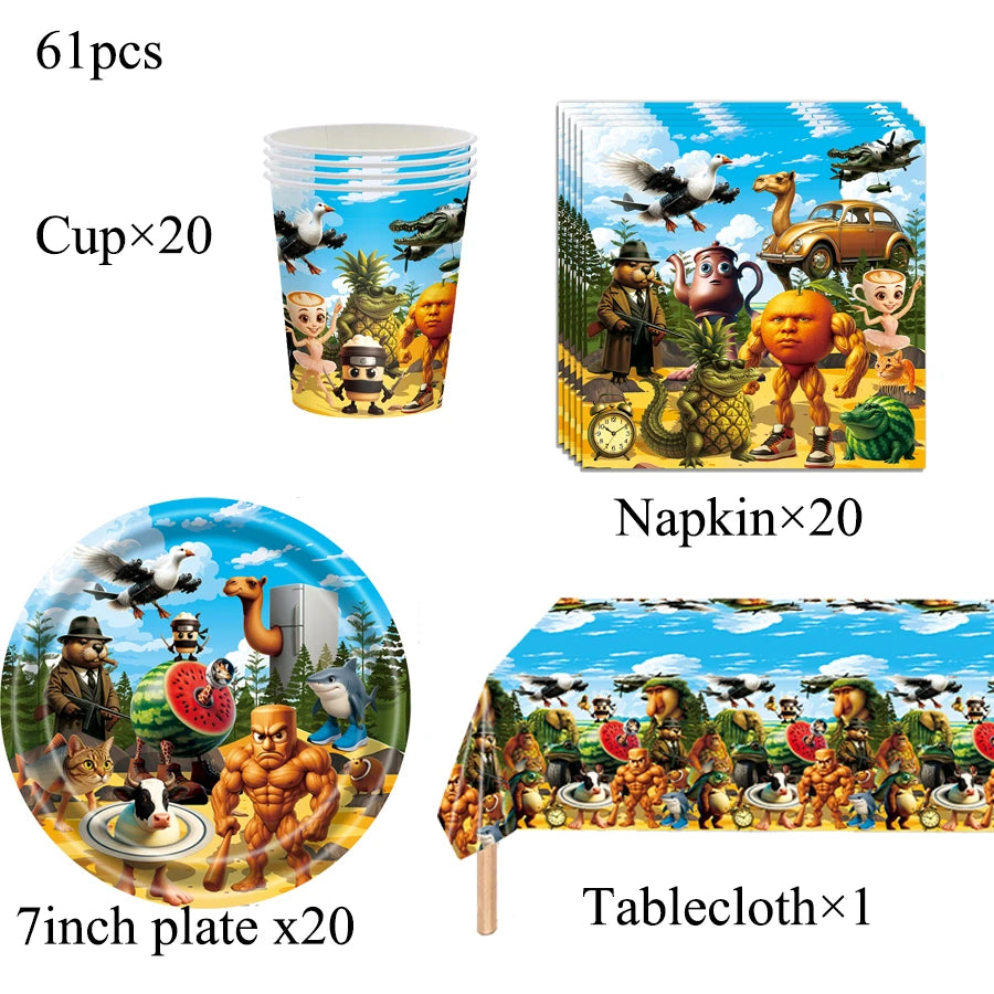 Set di stoviglie usa e getta a spirale per feste di compleanno a tema italiano: piatti, tovaglie, striscioni, bicchieri e tovaglioli di carta per bambini