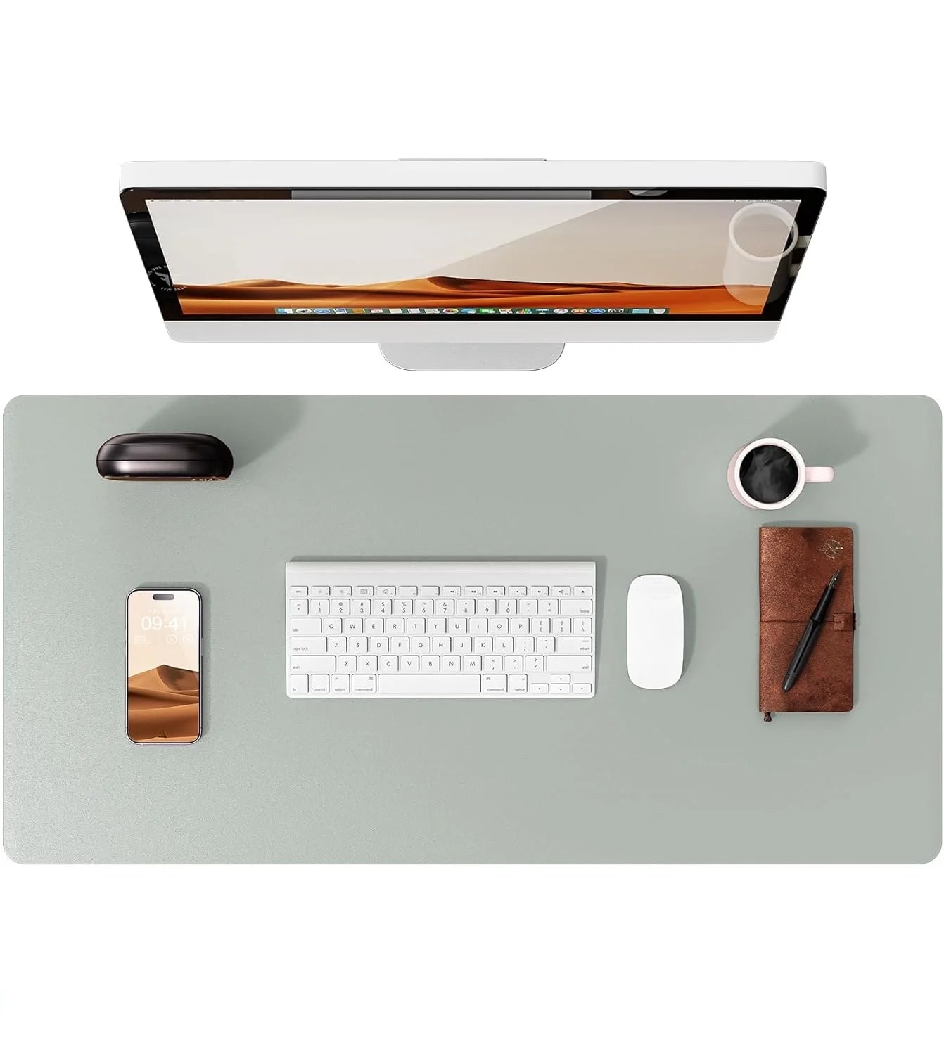 Tappetino Per Mouse Grande In Pelle PU Antiscivolo Per Scrivania E Laptop