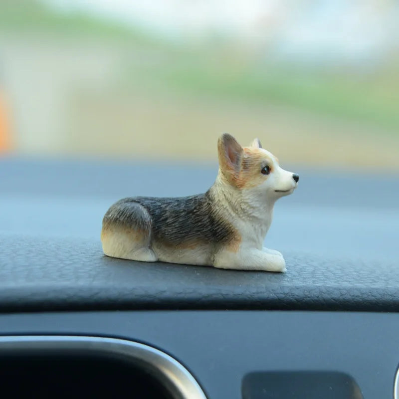 Mini Corgi Car Decoration Resin Crafts Dog Desk Decoration Decoration Simulation Cake Baking Decoration Kawaii Accessories