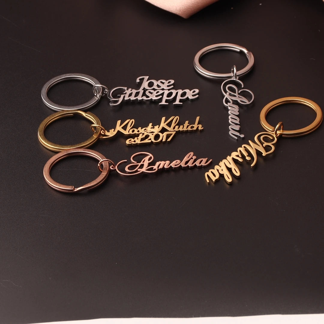 Portachiavi con lettera personalizzata con nome personalizzato Portachiavi unico in acciaio inossidabile per donna Uomo Portachiavi personalizzazione Regali Nuovo