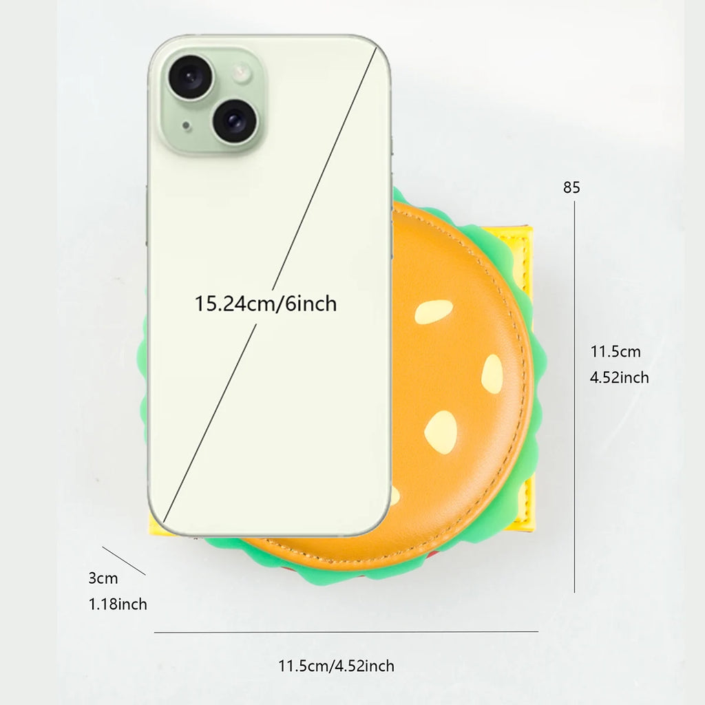Portafoglio pieghevole per hamburger 3D di alta qualità Porta carte individuale alla moda Sedile identificativo Elegante fermasoldi compatto