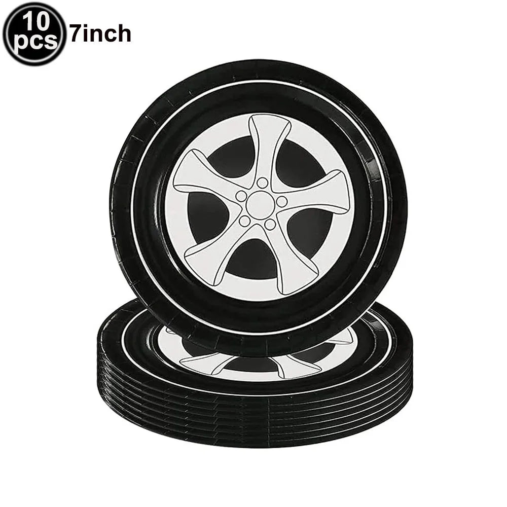 Auto da corsa Compleanno Stoviglie usa e getta Auto da corsa Forniture per feste Piatti Tovaglioli Sport da corsa Decorazioni per feste di compleanno per bambini