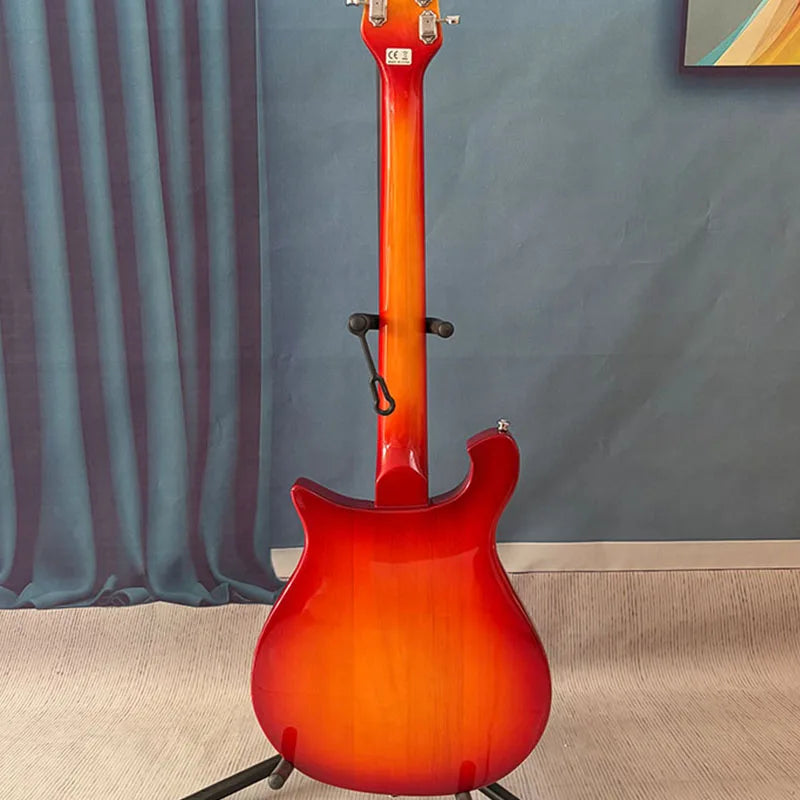 Chitarra elettrica rossa con pickguard bianco, corpo in legno massello, per destrorsi, per musica rock, spedizione gratuita