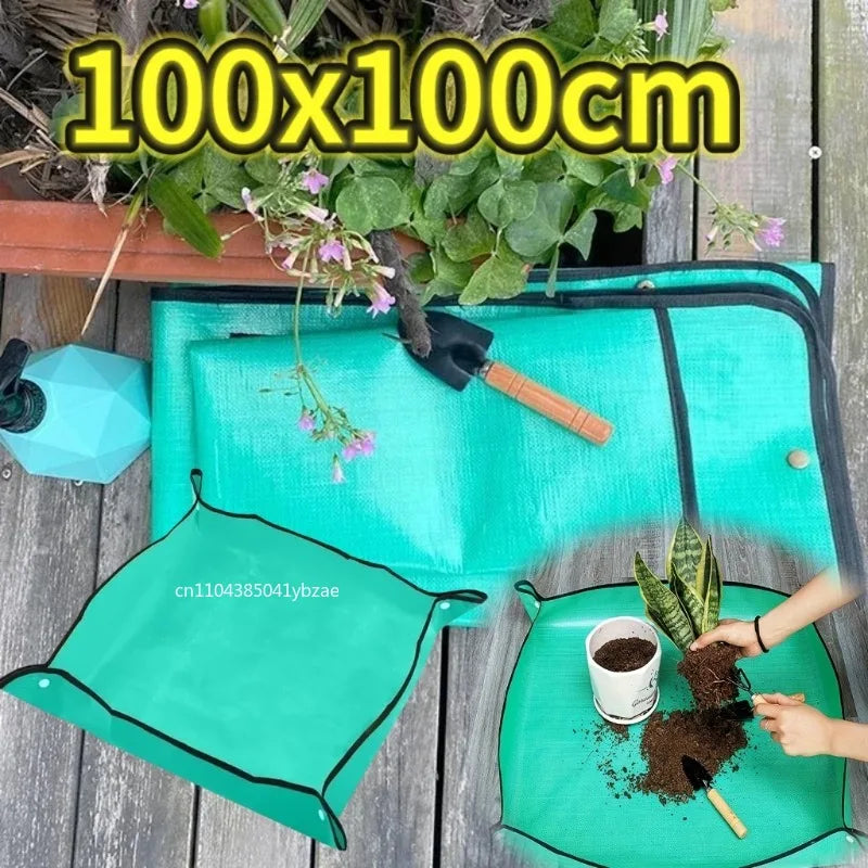 Tappetino da giardinaggio Tappetino per piante quadrato impermeabile per trapiantare vasi da fiori Tappetino per invasatura Pieghevole da giardino Ripotting Telo anti-sporco