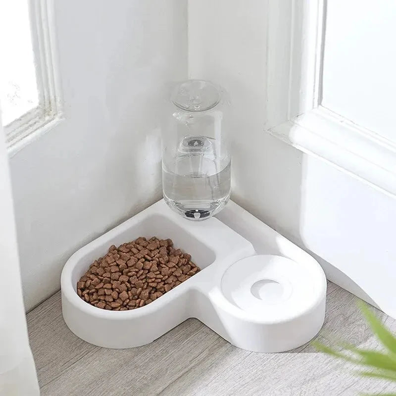 Automatic Drinking Love Pet Bowl Moisture-proof Cat Bowl Dog Basin Dual-use Multi-functional Drinking and Feeding