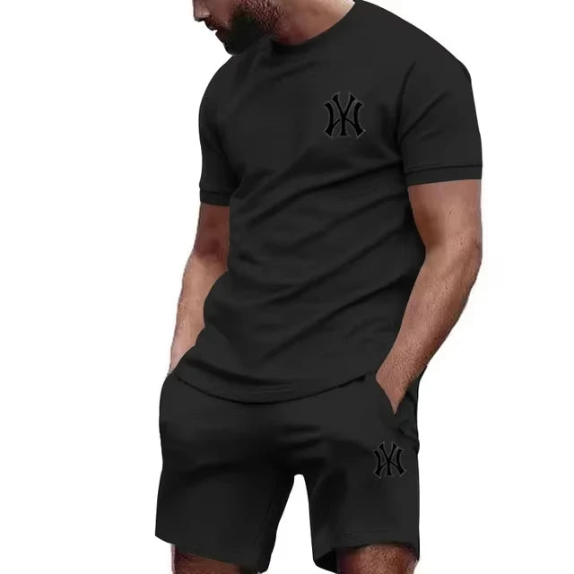 Nuovo set sportivo da uomo 2026 di tendenza: T-shirt a maniche corte e pantaloni per corsa e fitness, ideale per l'estate