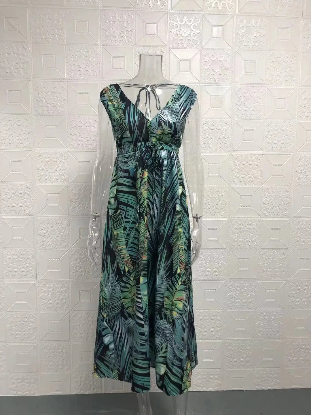 Nuovo Abito Estivo da Donna 2026, Moda con Stampa Floreale Senza Maniche