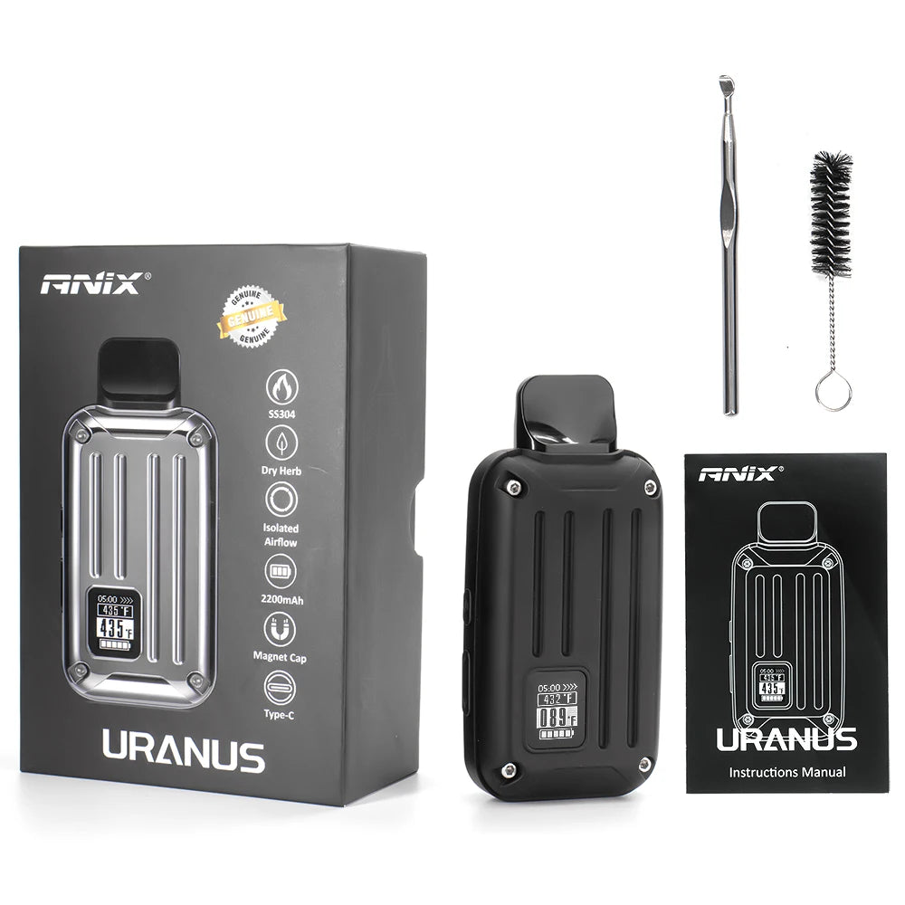 ANIX Uranus Dry Herb Black vaporizzatore E sigaretta 2200mAh batteria Herbal Vape Pen Herbal vaporizzatore Kit Vape Starter Kit Ecig