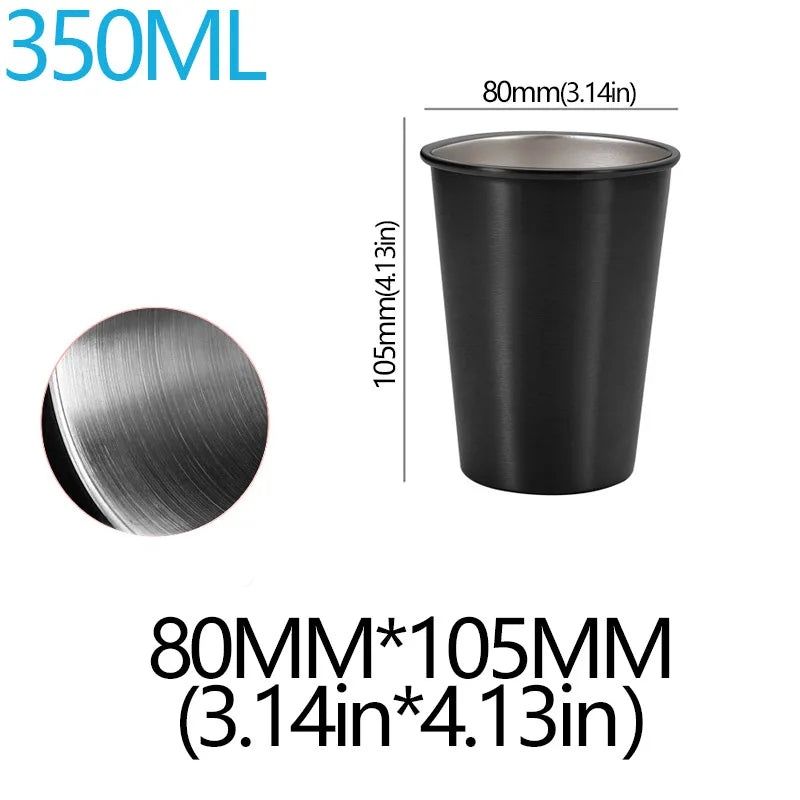 350/500ml Tazze in acciaio inossidabile Ufficio domestico Bar Cucina Bevande Bicchiere da caffè Tè Bere Boccale di birra Tazza da viaggio in metallo