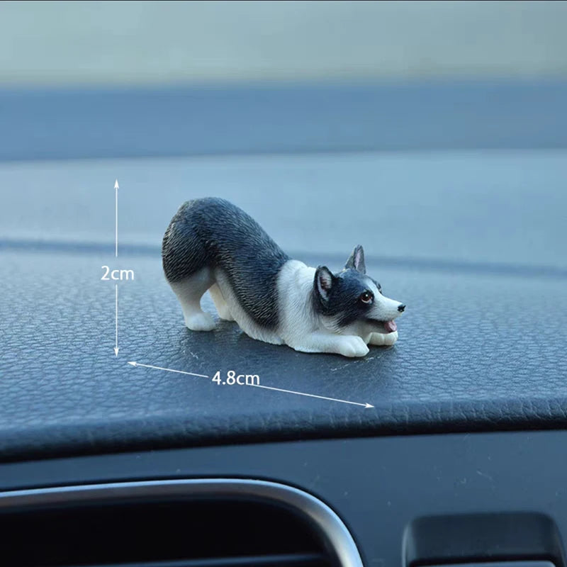 Mini Corgi Car Decoration Resin Crafts Dog Desk Decoration Decoration Simulation Cake Baking Decoration Kawaii Accessories