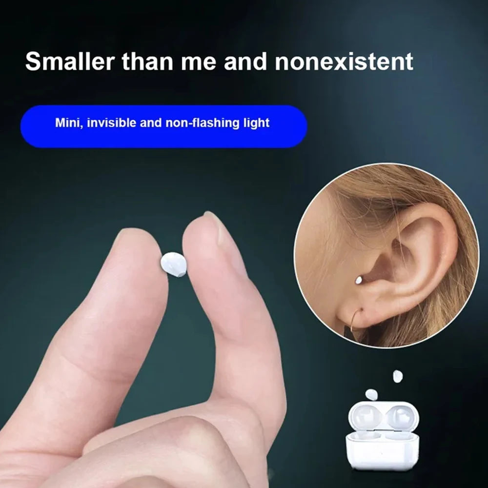 Mini cuffie per il sonno invisibili Auricolari wireless Bluetooth TWS con microfono Auricolari in-ear con cancellazione del rumore Cuffie sportive