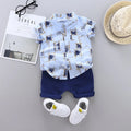 Vestito da neonato di moda vestiti Casual estivi Set Top Shorts 2 pezzi Set di abbigliamento per bambini per ragazzi abiti per neonati vestiti per bambini